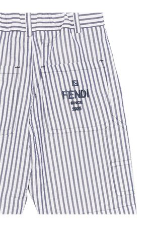 Bermuda in seersucker a righe FENDI KIDS | JMF585AVWPF1I11